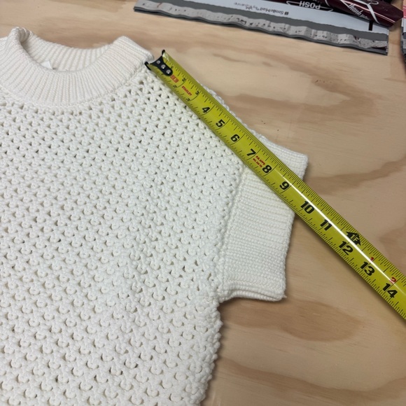 Haven Organic Cotton Knot Stitch Crewneck Sweater Oversized Chunky Boxy White XS - Picture 11 of 12